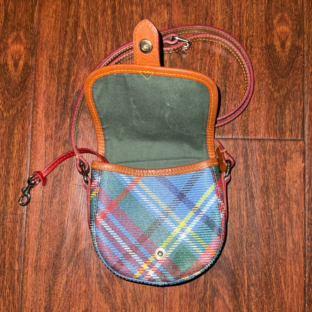 Dooney & Bourke Vintage Plaid Mini Crossbody Bag - Blue and Green - Picture 4 of 10